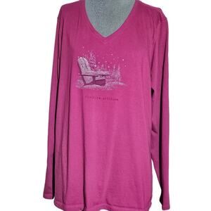 Life is Good Positive Altitude Long Cotton Sleeve Tee Size XL